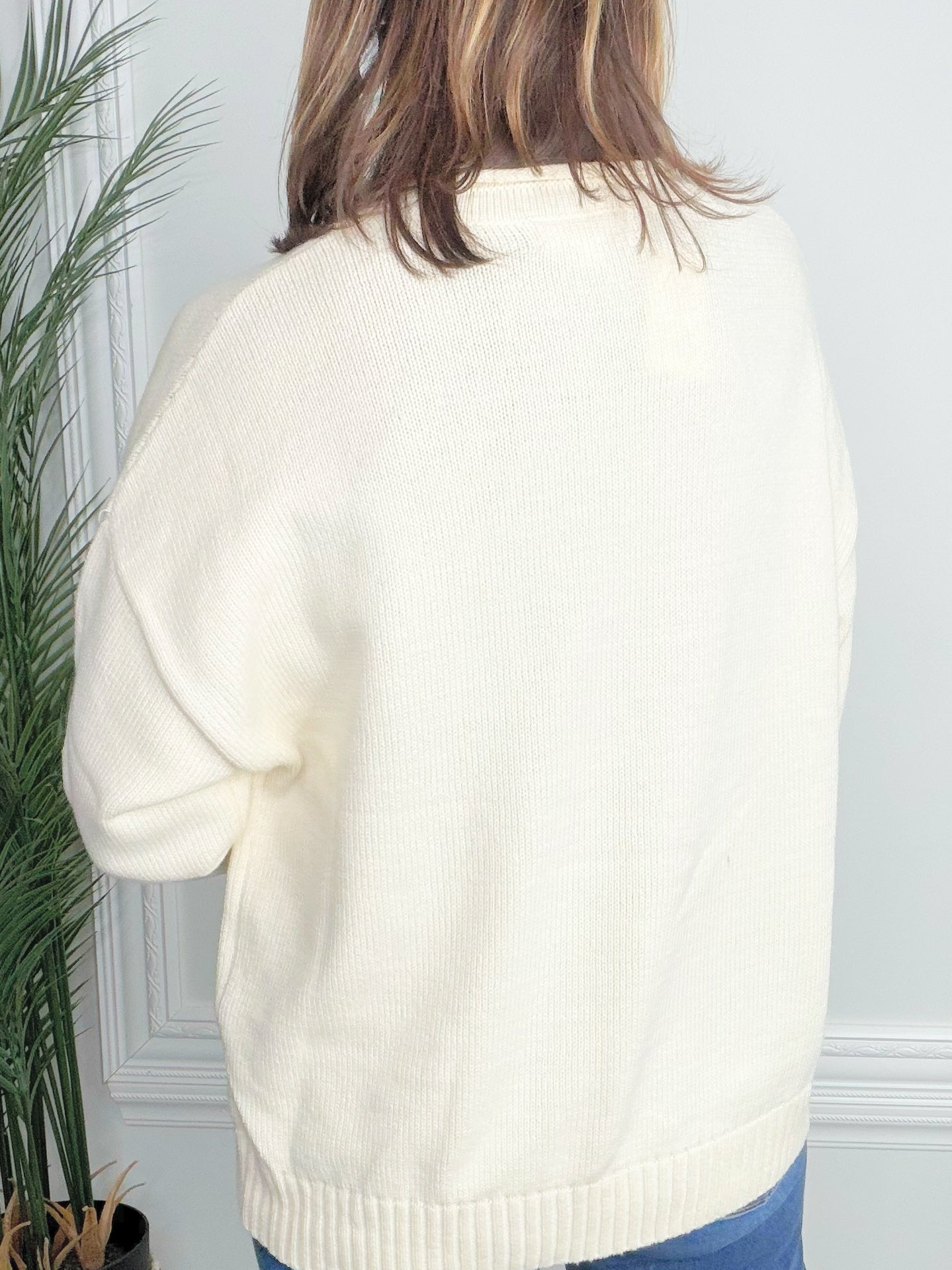 Puppy Love Ivory Crew Neck Sweater - Jessi Jayne Boutique