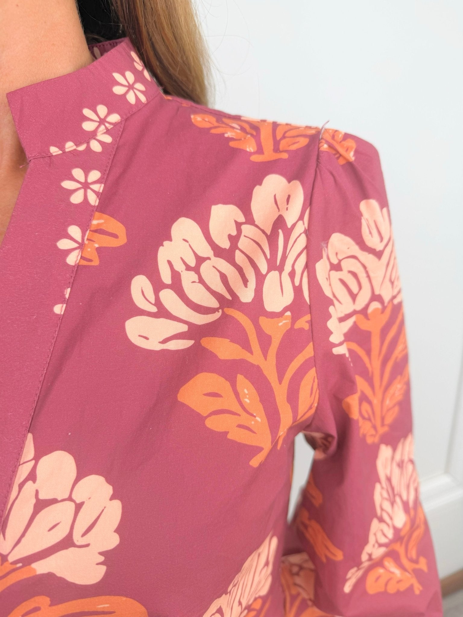 Autumn Terrace Floral Midi Dress - Jessi Jayne Boutique