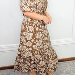 Autumn Manor Floral Midi Dress - Jessi Jayne Boutique