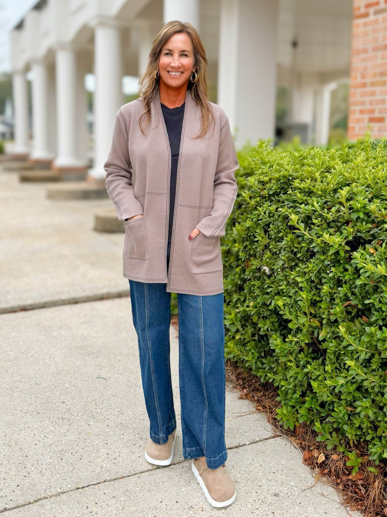 Sutton Pocketed Open Front Cardigan - Jessi Jayne Boutique