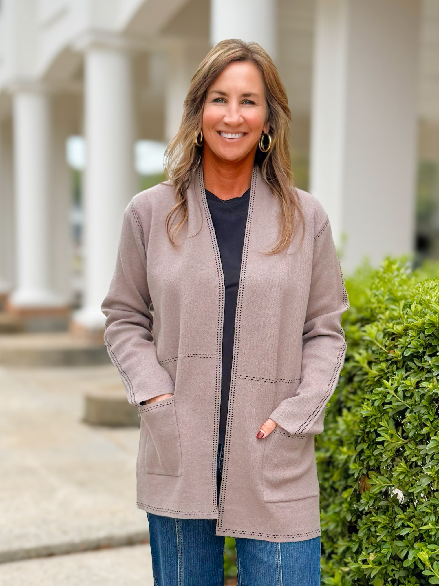 Sutton Pocketed Open Front Cardigan - Jessi Jayne Boutique