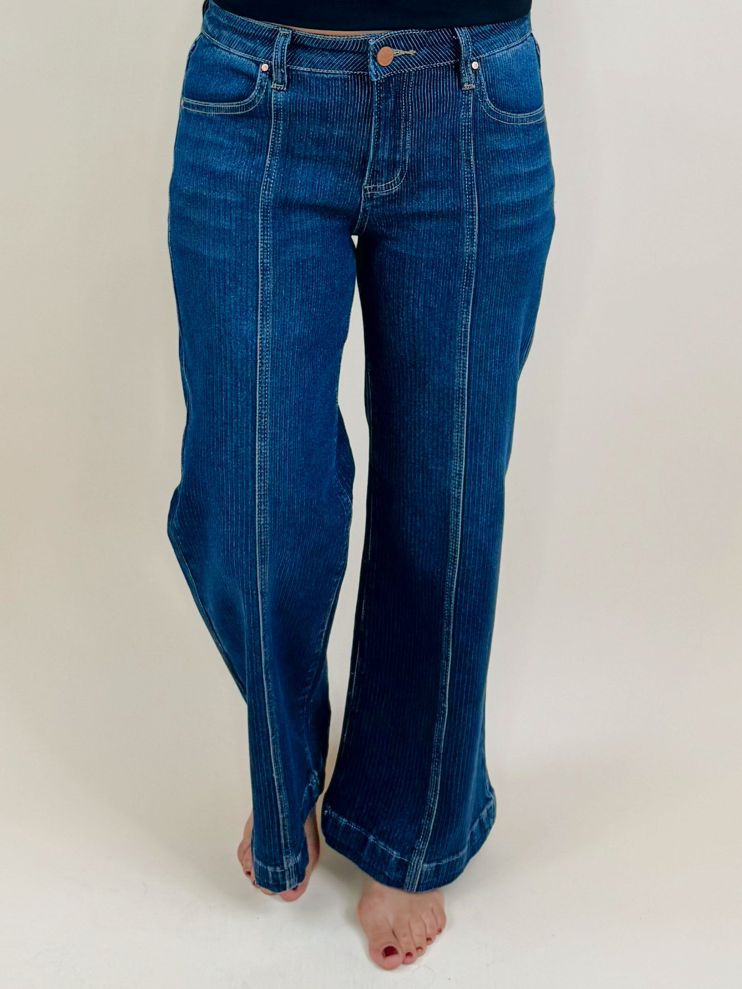 Risen Midtown Seamed Wide Leg Jeans - Jessi Jayne Boutique