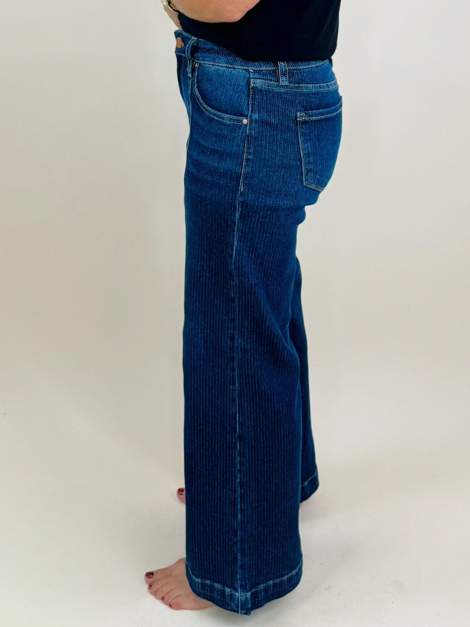 Risen Midtown Seamed Wide Leg Jeans - Jessi Jayne Boutique