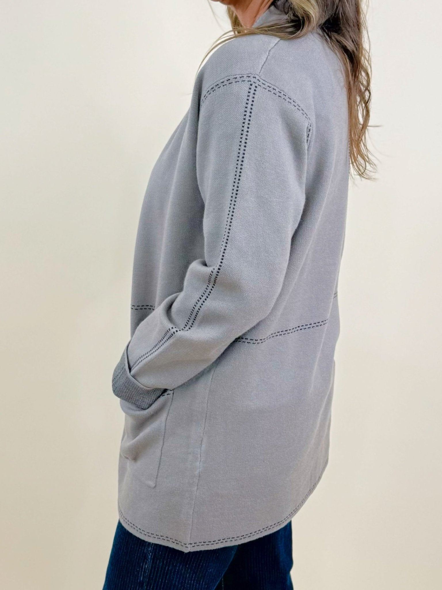 Sutton Pocketed Open Front Cardigan - Jessi Jayne Boutique