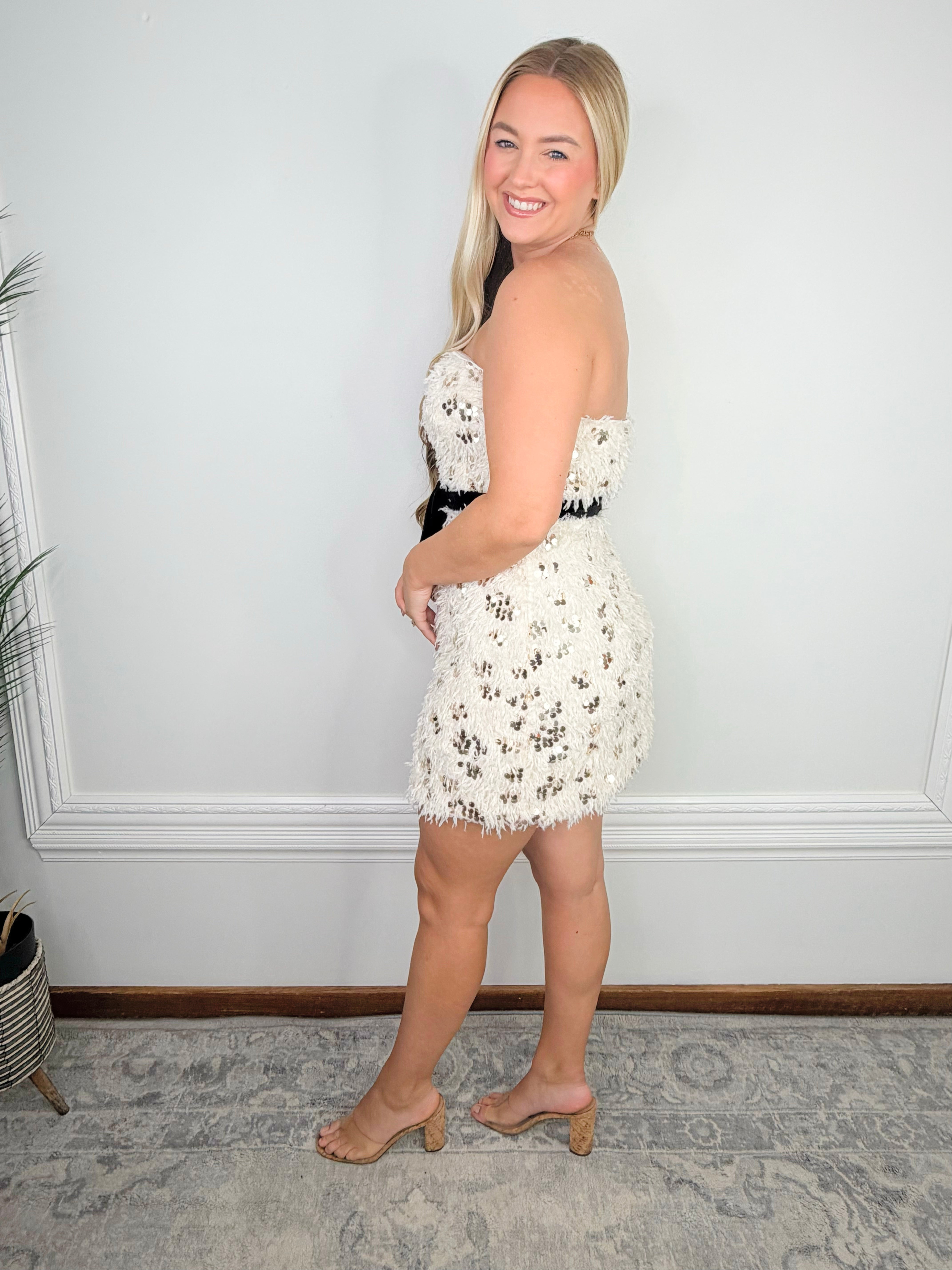 Countdown Sequin Bow Dress - Jessi Jayne Boutique