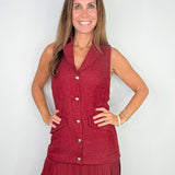 Uptown Wine Tweed Blazer Dress - Jessi Jayne Boutique