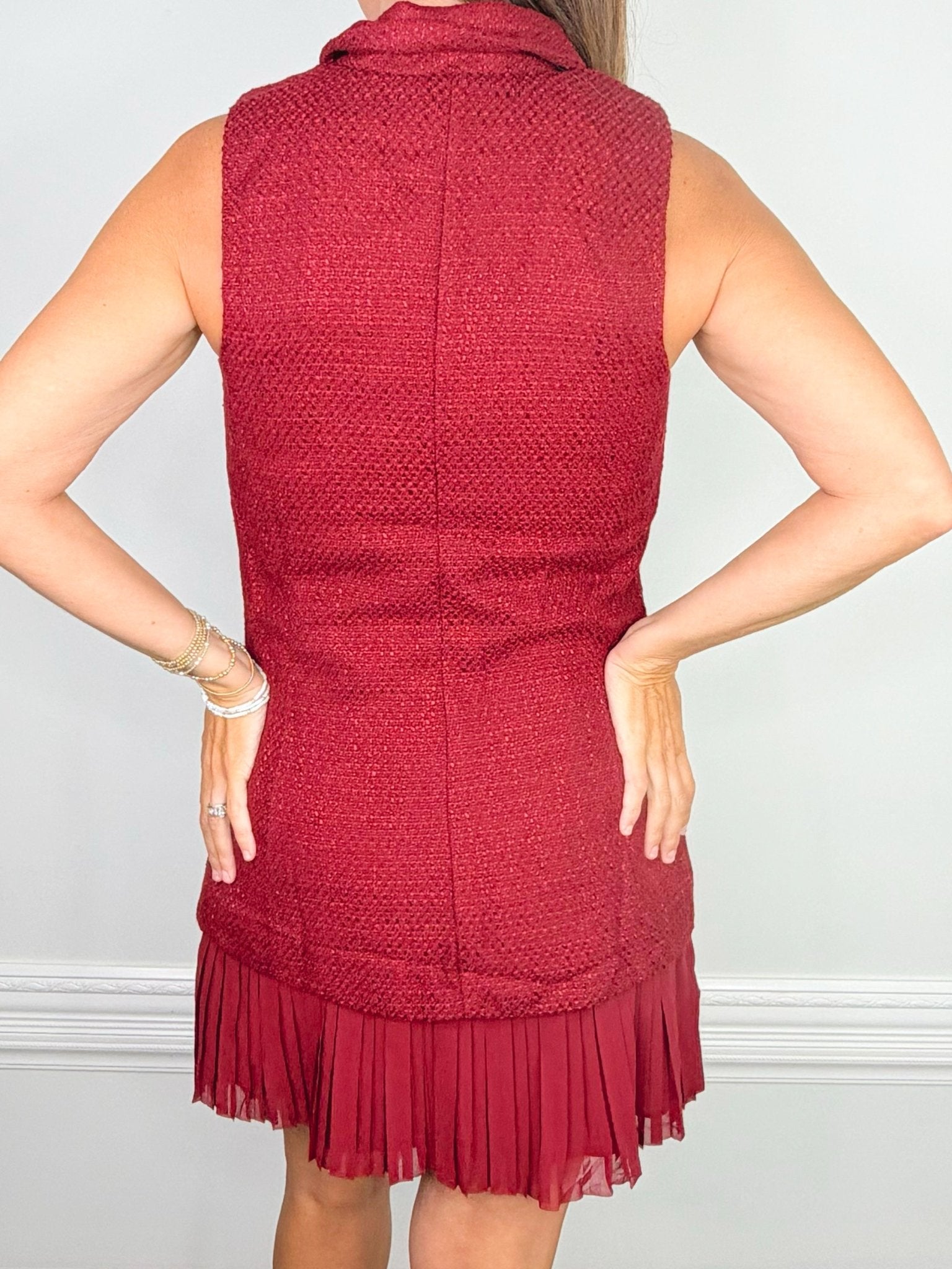 Uptown Wine Tweed Blazer Dress - Jessi Jayne Boutique