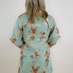 Shimmering Petals Jacquard Puff Sleeve Dress - Jessi Jayne Boutique