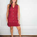 Uptown Wine Tweed Blazer Dress - Jessi Jayne Boutique