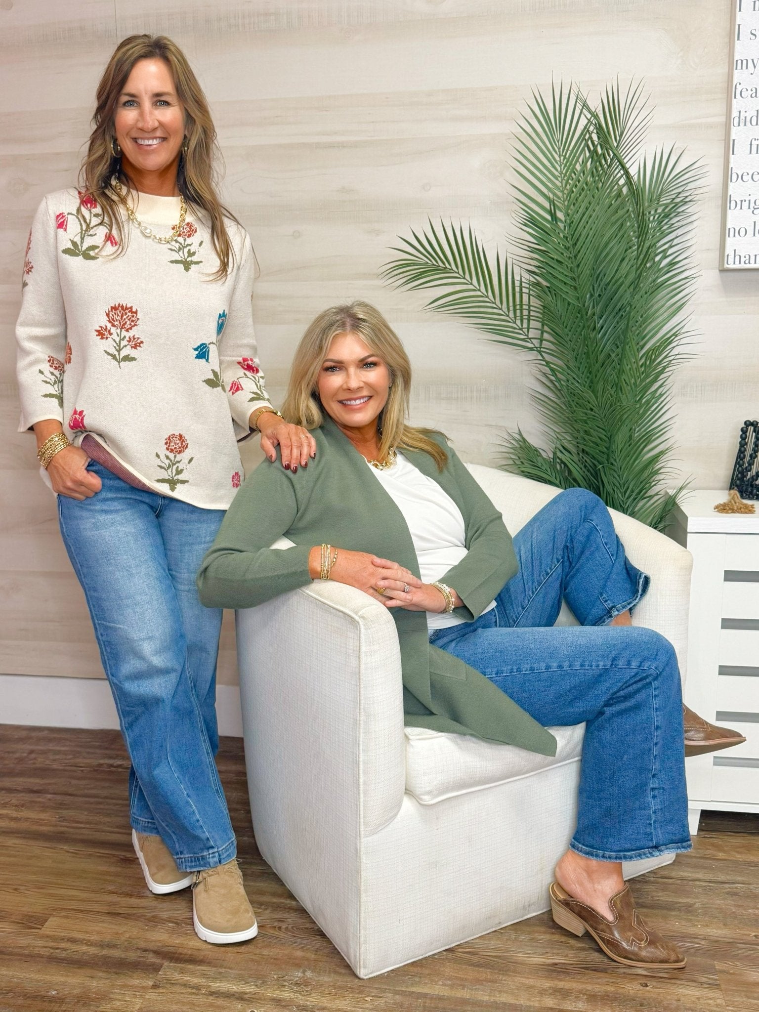 Stone Blossom Knit Sweater - Jessi Jayne Boutique