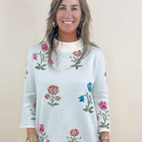 Stone Blossom Knit Sweater - Jessi Jayne Boutique