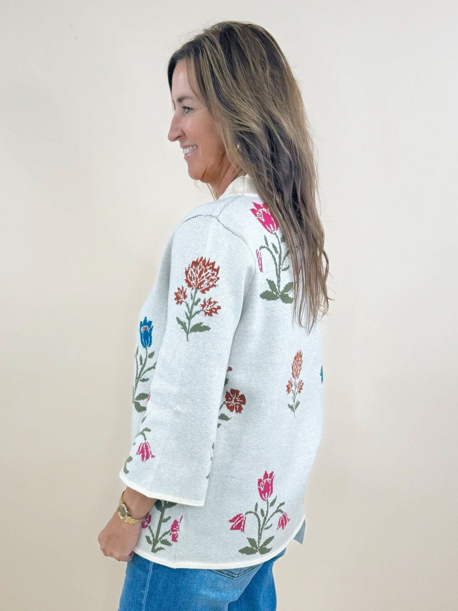 Stone Blossom Knit Sweater - Jessi Jayne Boutique