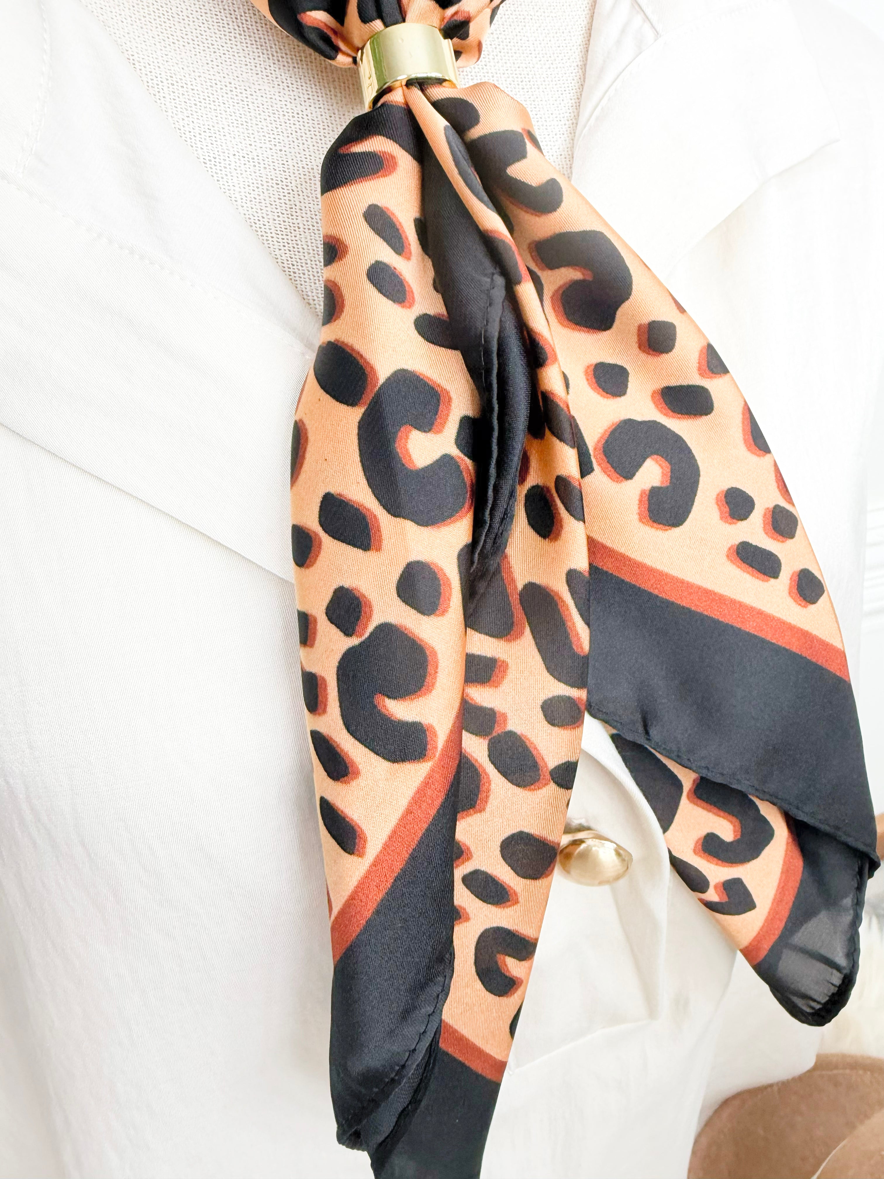 Golden Hour Slide Ring Satin Scarf - Jessi Jayne Boutique