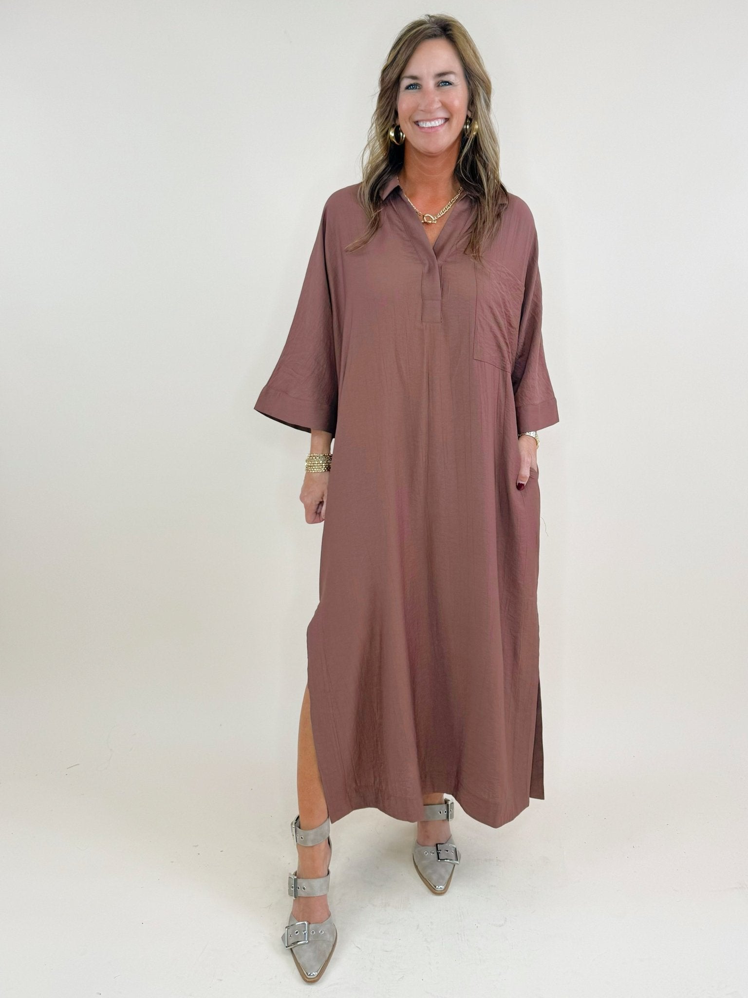 Cocoa Luxe Midi Dress - Jessi Jayne Boutique