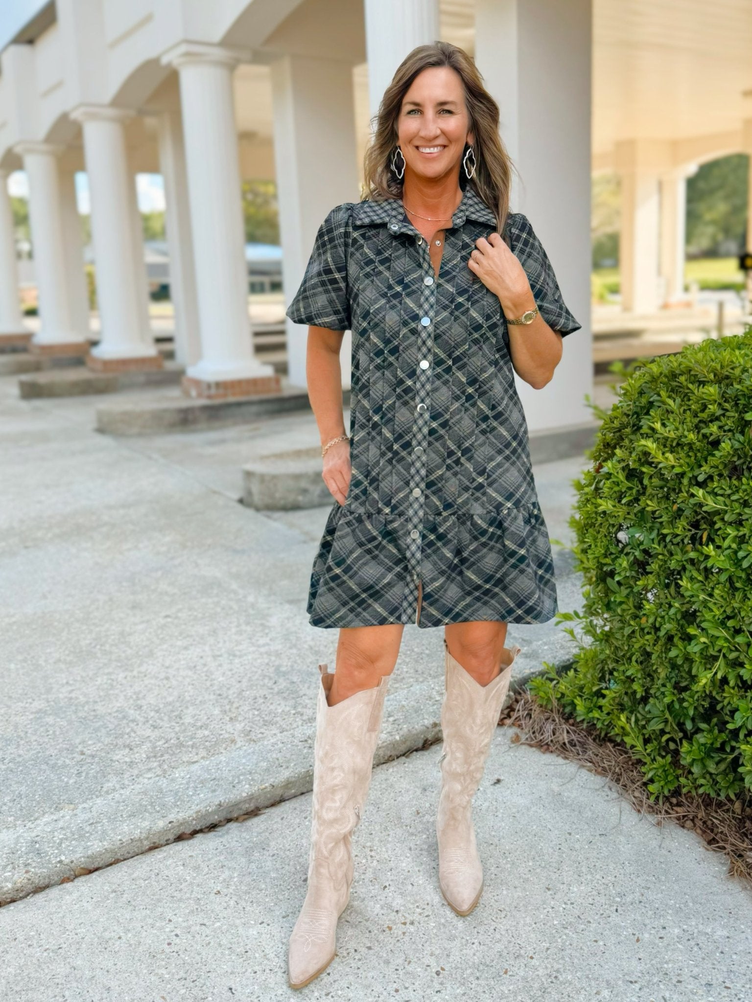 Falling for You Luxury Plaid Dress - Jessi Jayne Boutique