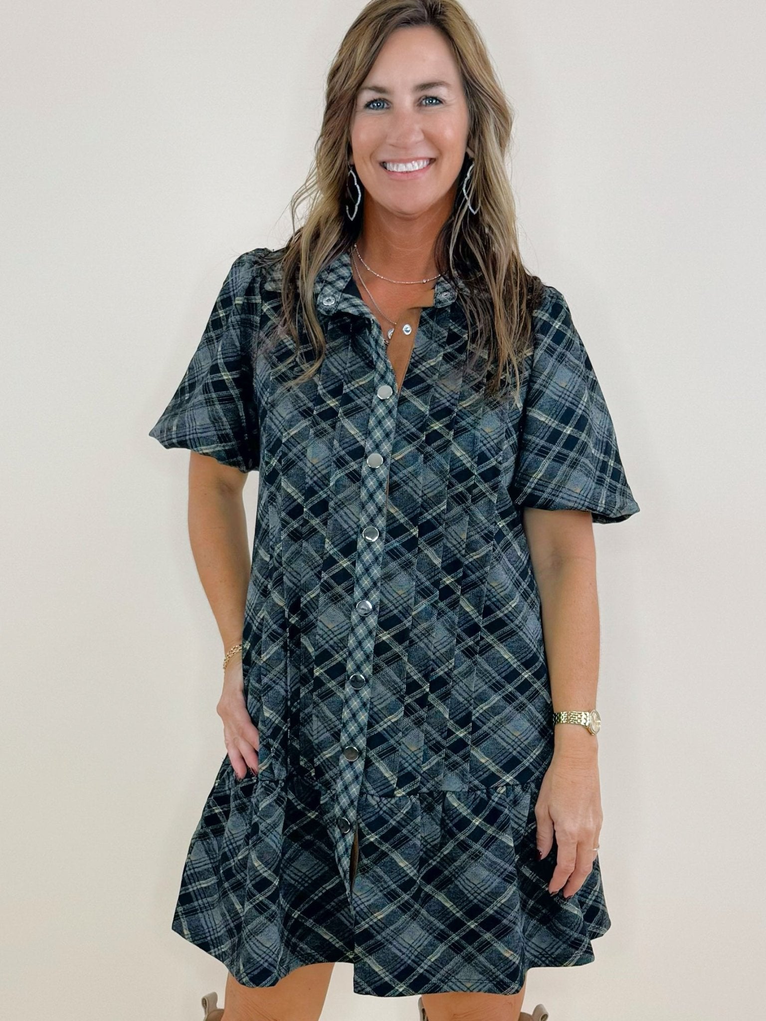 Falling for You Luxury Plaid Dress - Jessi Jayne Boutique