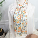 Garden Party Skinny Satin Scarf