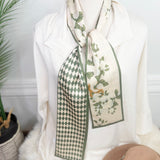 Garden Party Skinny Satin Scarf