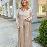Desert Viper Snake Print Wide Leg Pants