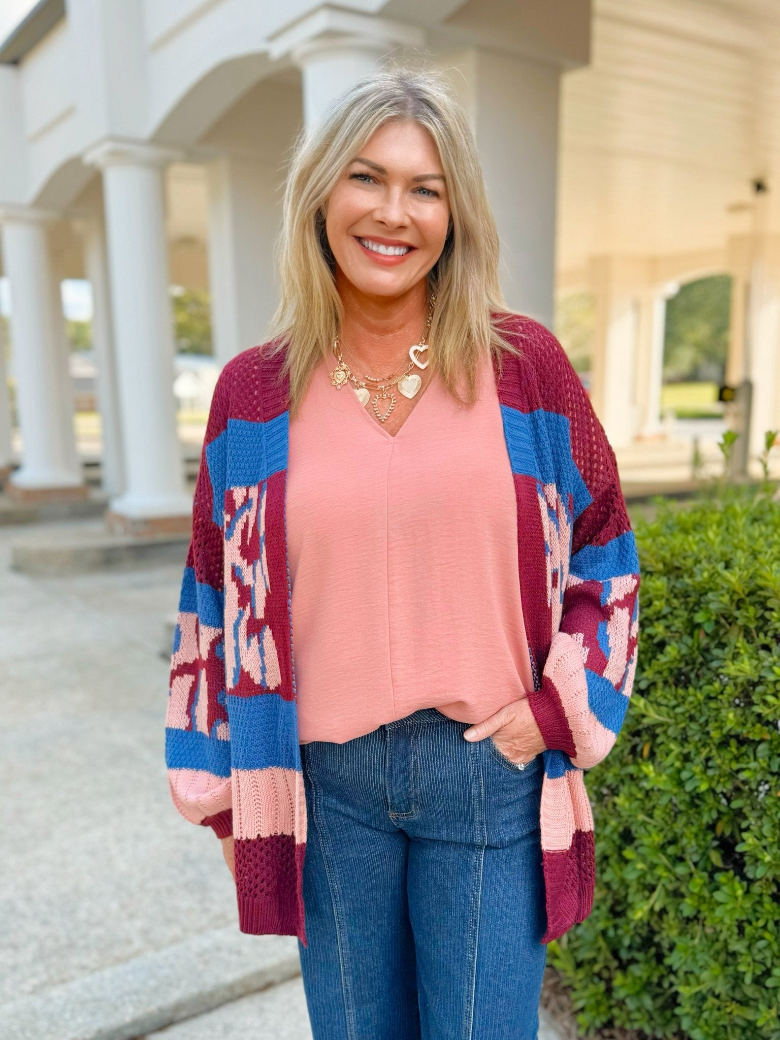 Sutton Colorblock Printed Cardigan - Jessi Jayne Boutique