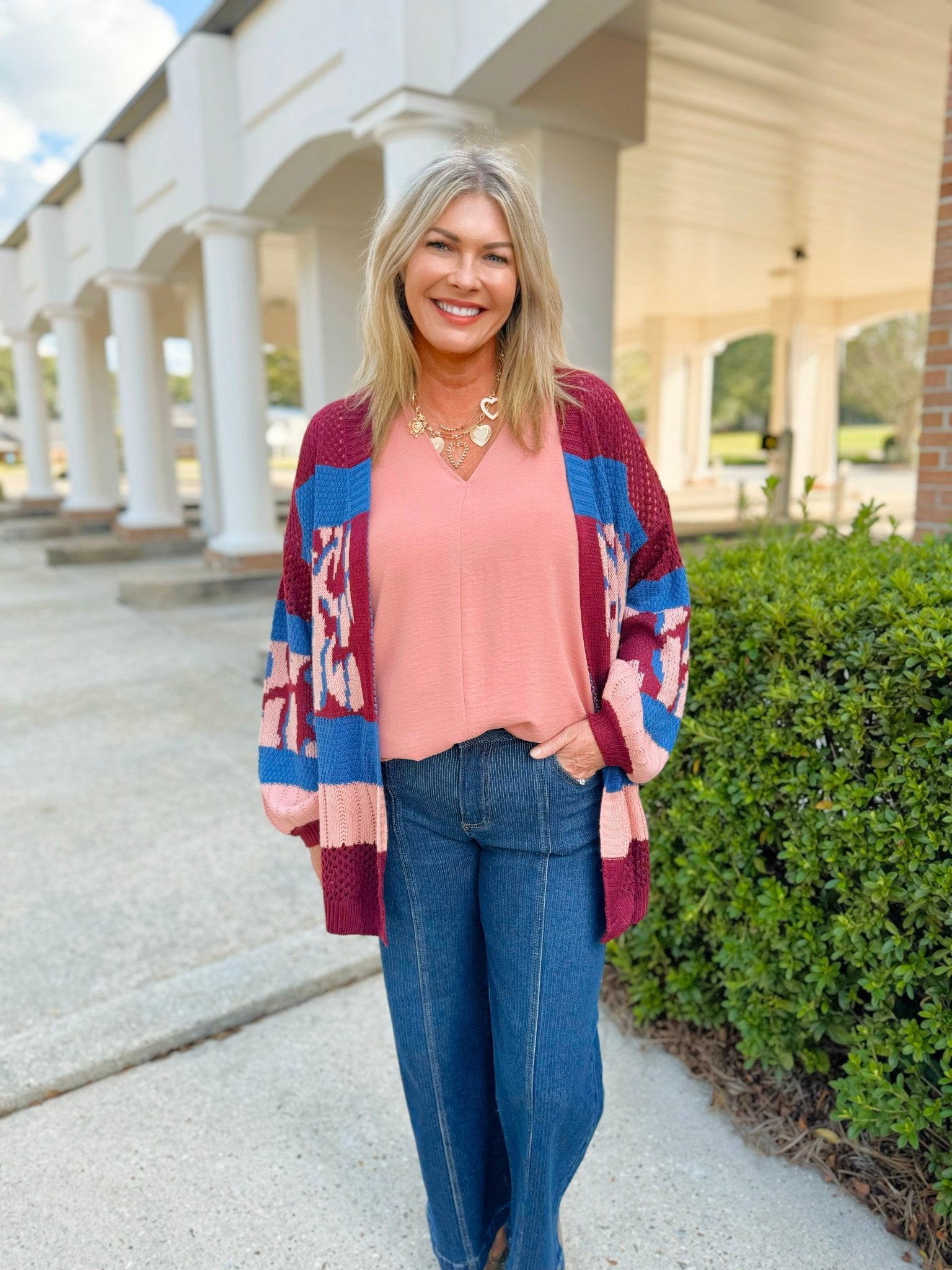 Sutton Colorblock Printed Cardigan - Jessi Jayne Boutique