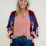 Sutton Colorblock Printed Cardigan - Jessi Jayne Boutique