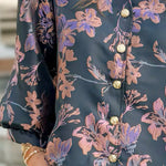 Enchanted Noir Floral Jacquard Blouse - Jessi Jayne Boutique