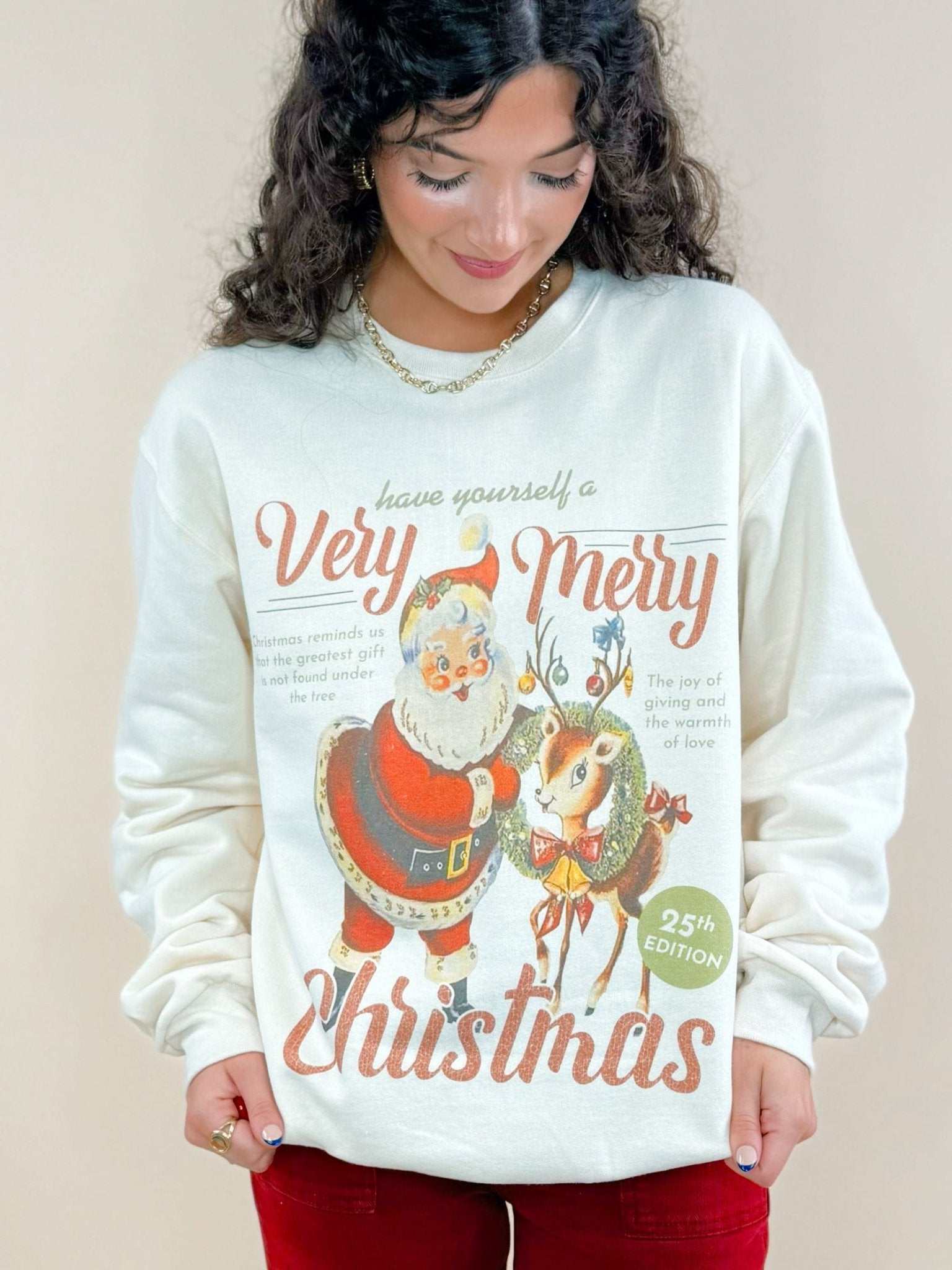 Vintage Very Merry Christmas Sweatshirt - Jessi Jayne Boutique
