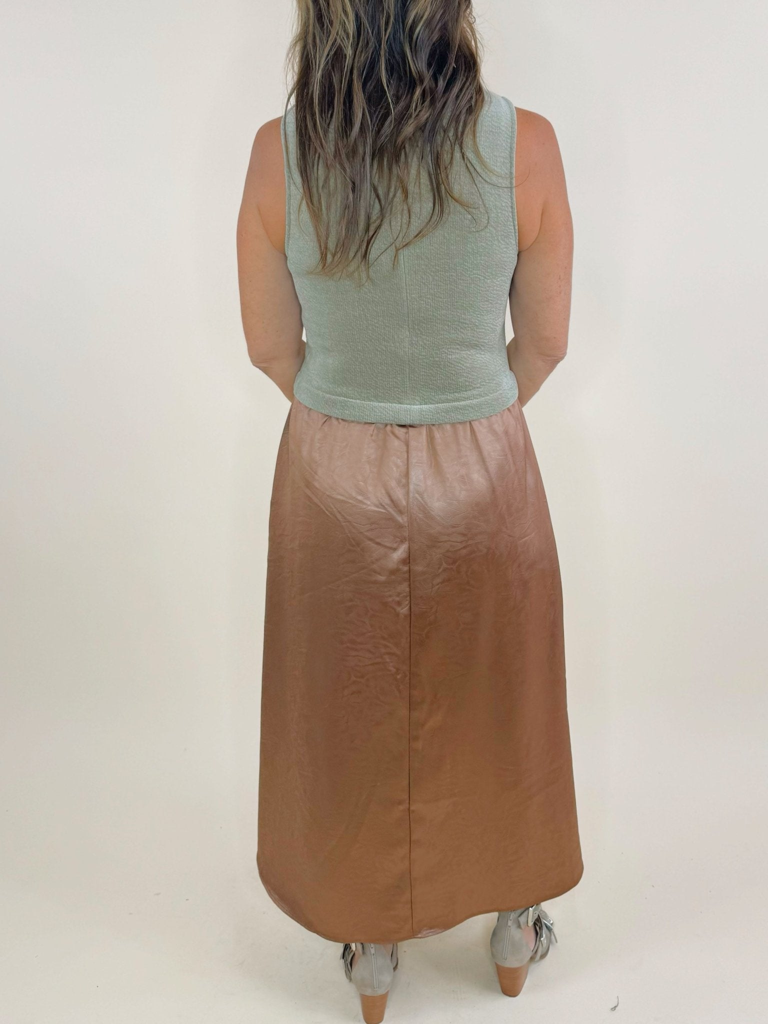 Mocha Moments Mixed Media Maxi Dress - Jessi Jayne Boutique