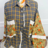 Campfire Olive Plaid Oversized Shirt - Jessi Jayne Boutique