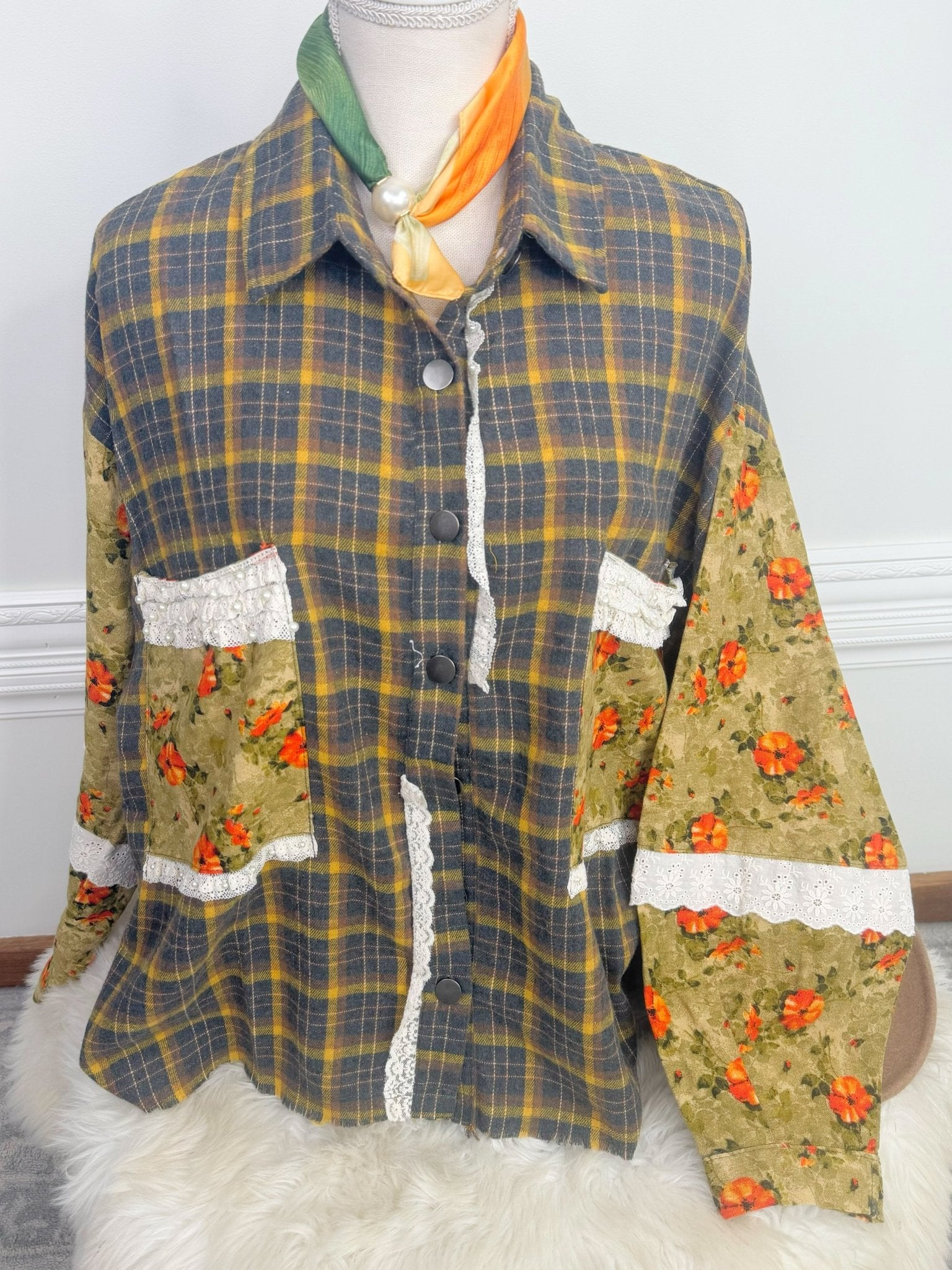 Campfire Olive Plaid Oversized Shirt - Jessi Jayne Boutique