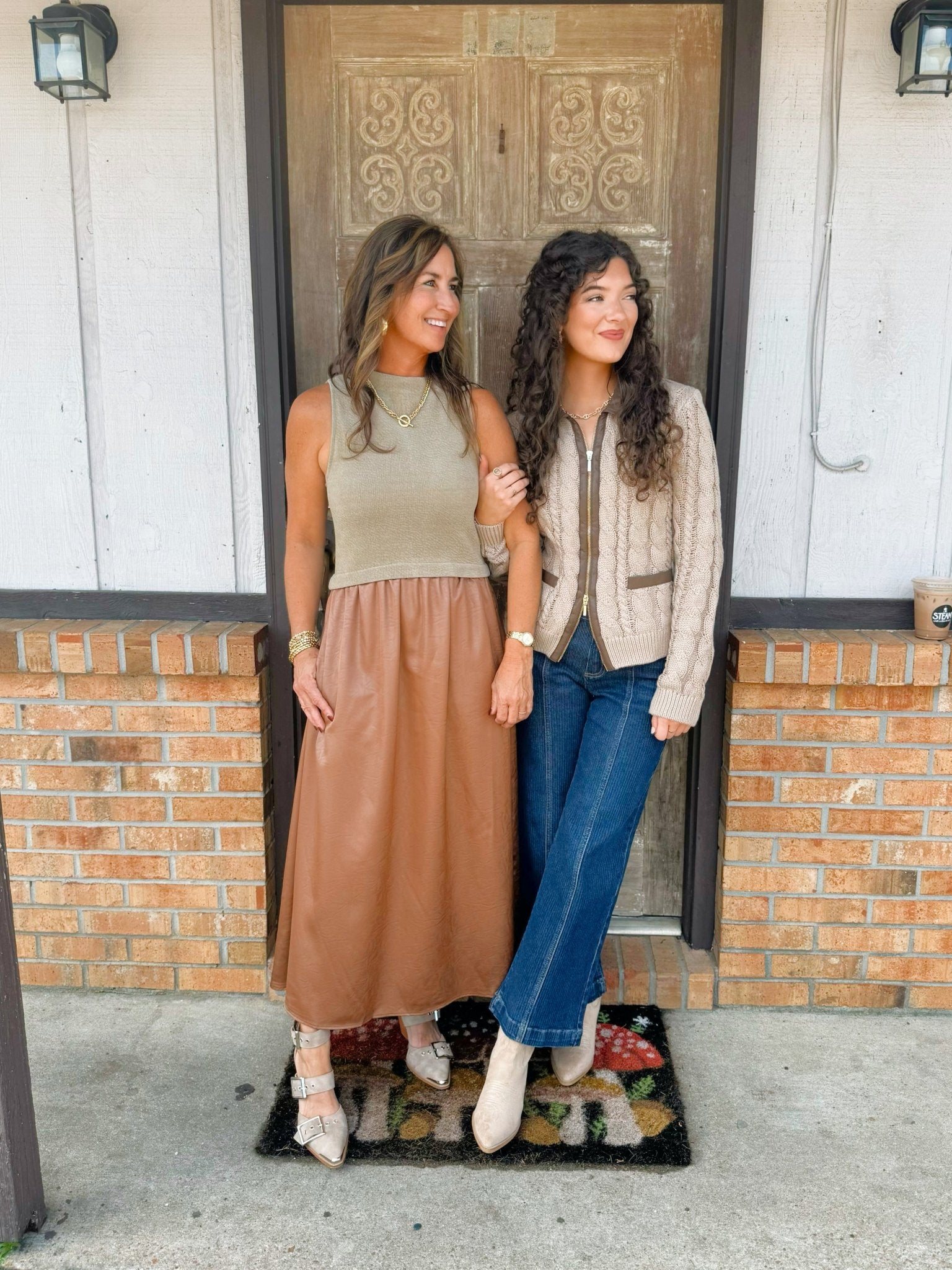 Mocha Moments Mixed Media Maxi Dress - Jessi Jayne Boutique