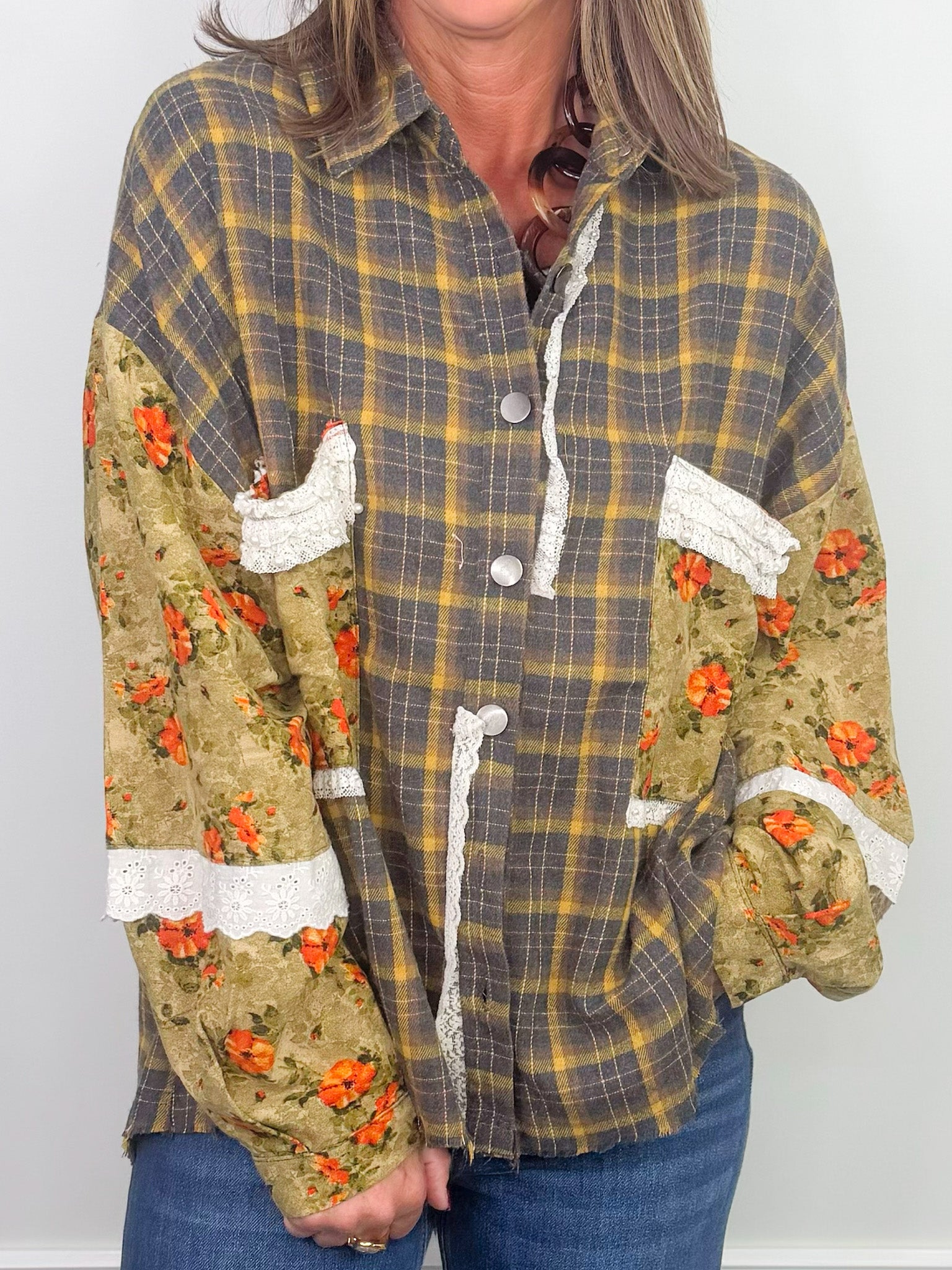 Campfire Olive Plaid Oversized Shirt - Jessi Jayne Boutique
