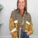 Campfire Olive Plaid Oversized Shirt - Jessi Jayne Boutique