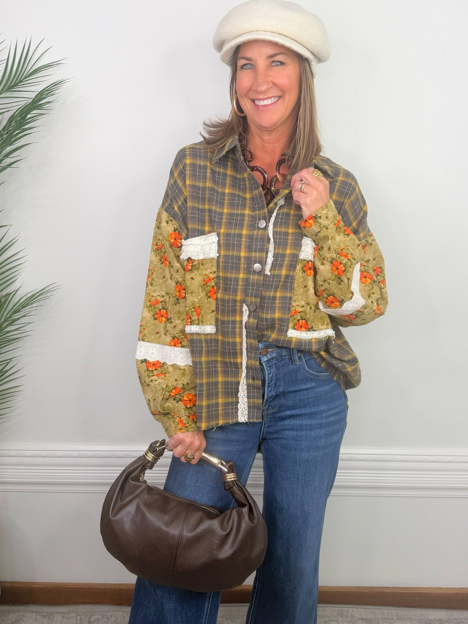 Campfire Olive Plaid Oversized Shirt - Jessi Jayne Boutique