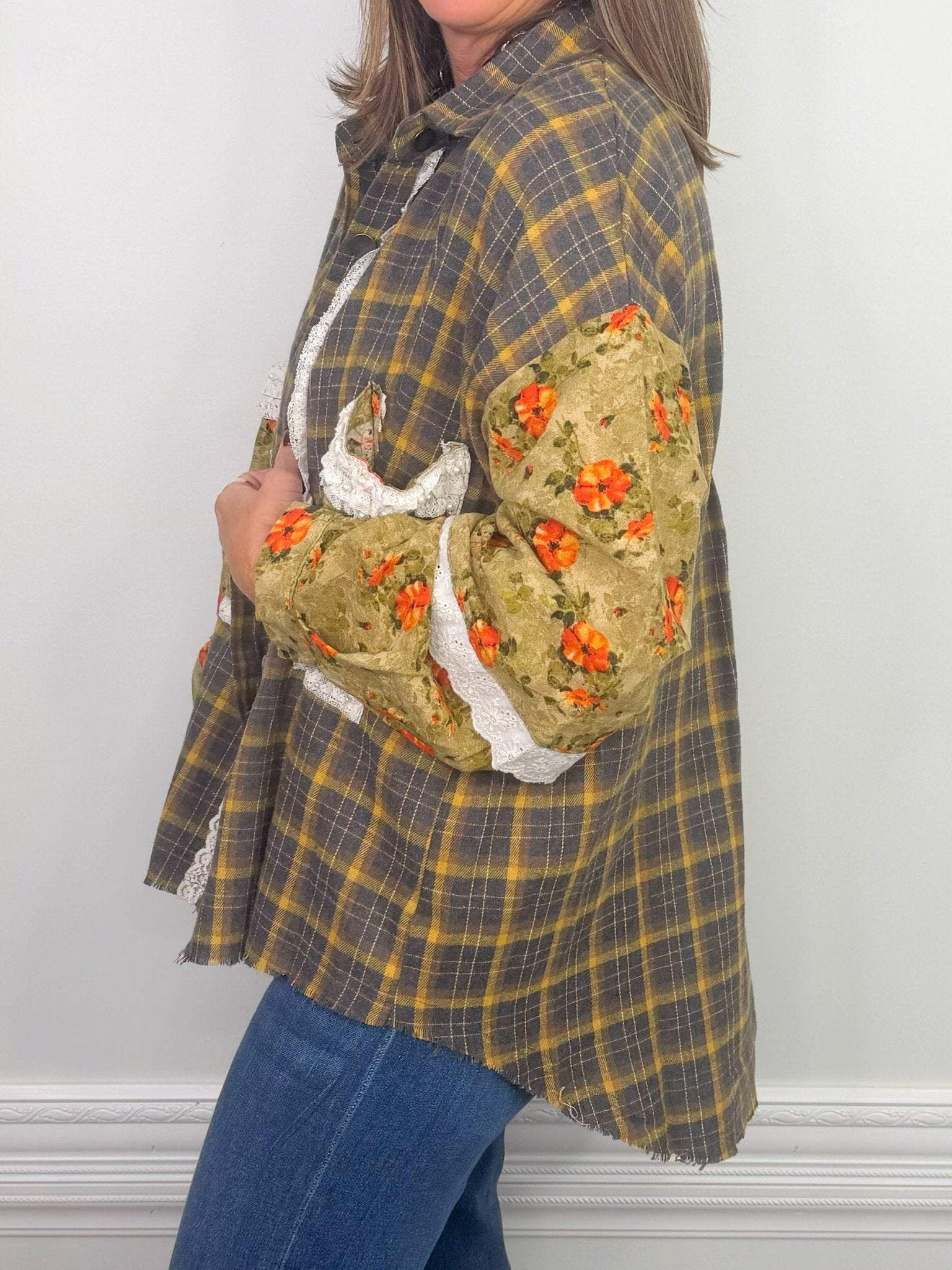 Campfire Olive Plaid Oversized Shirt - Jessi Jayne Boutique