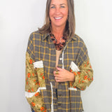 Campfire Olive Plaid Oversized Shirt - Jessi Jayne Boutique