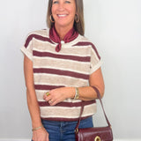 Cabernet Marled Short Sleeve Sweater