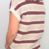 Cabernet Marled Short Sleeve Sweater