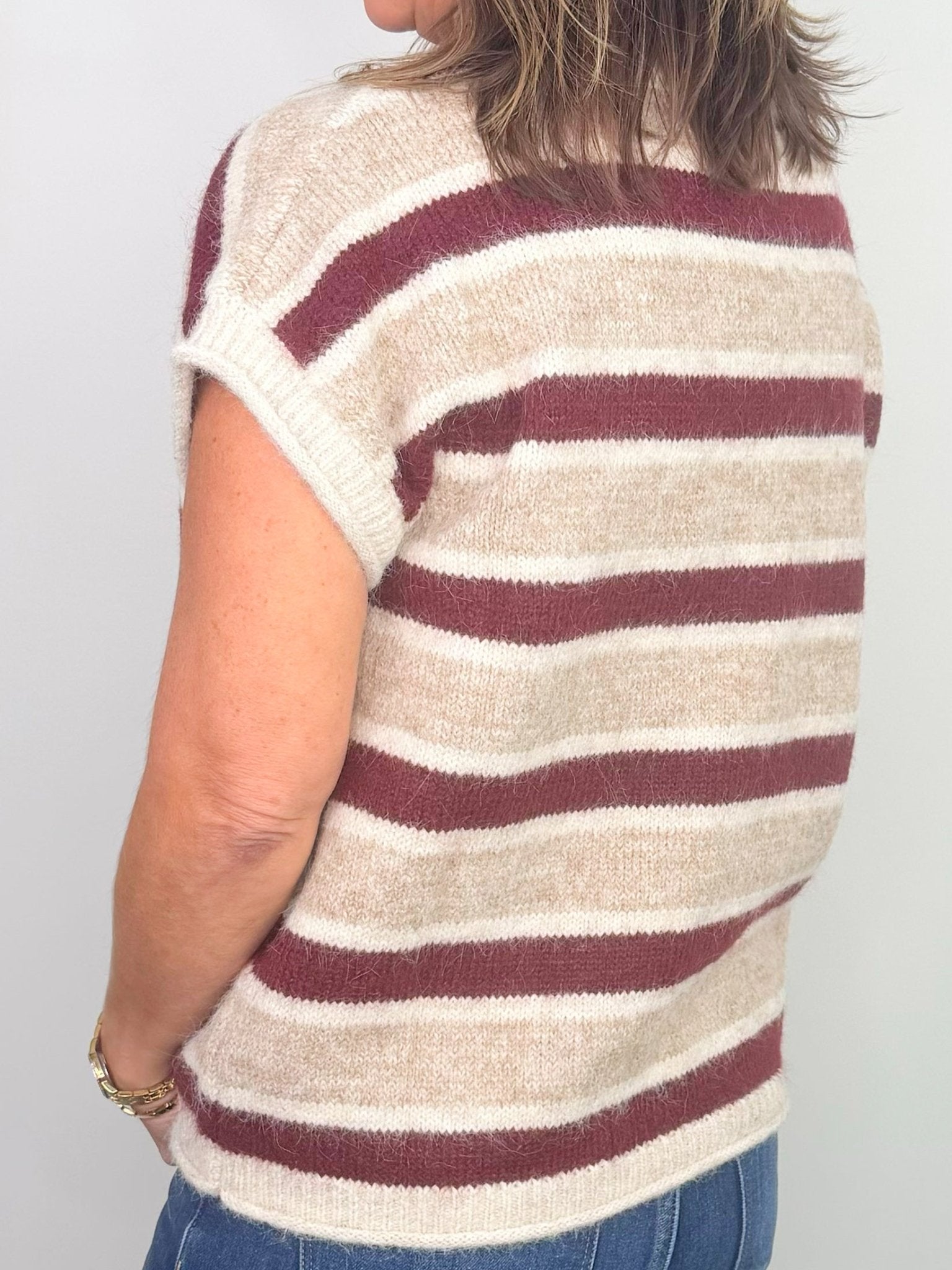 Cabernet Marled Short Sleeve Sweater - Jessi Jayne Boutique
