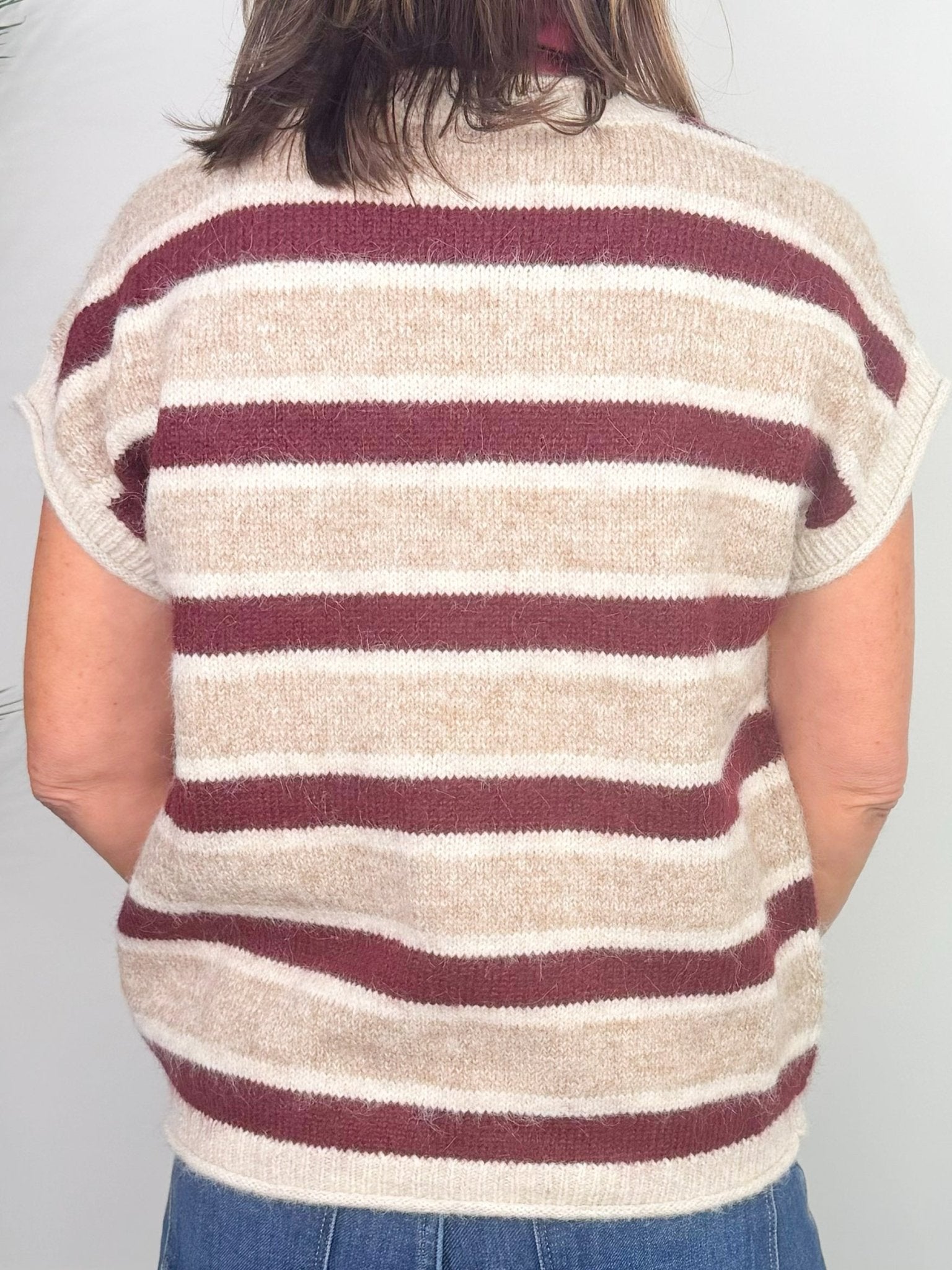 Cabernet Marled Short Sleeve Sweater - Jessi Jayne Boutique
