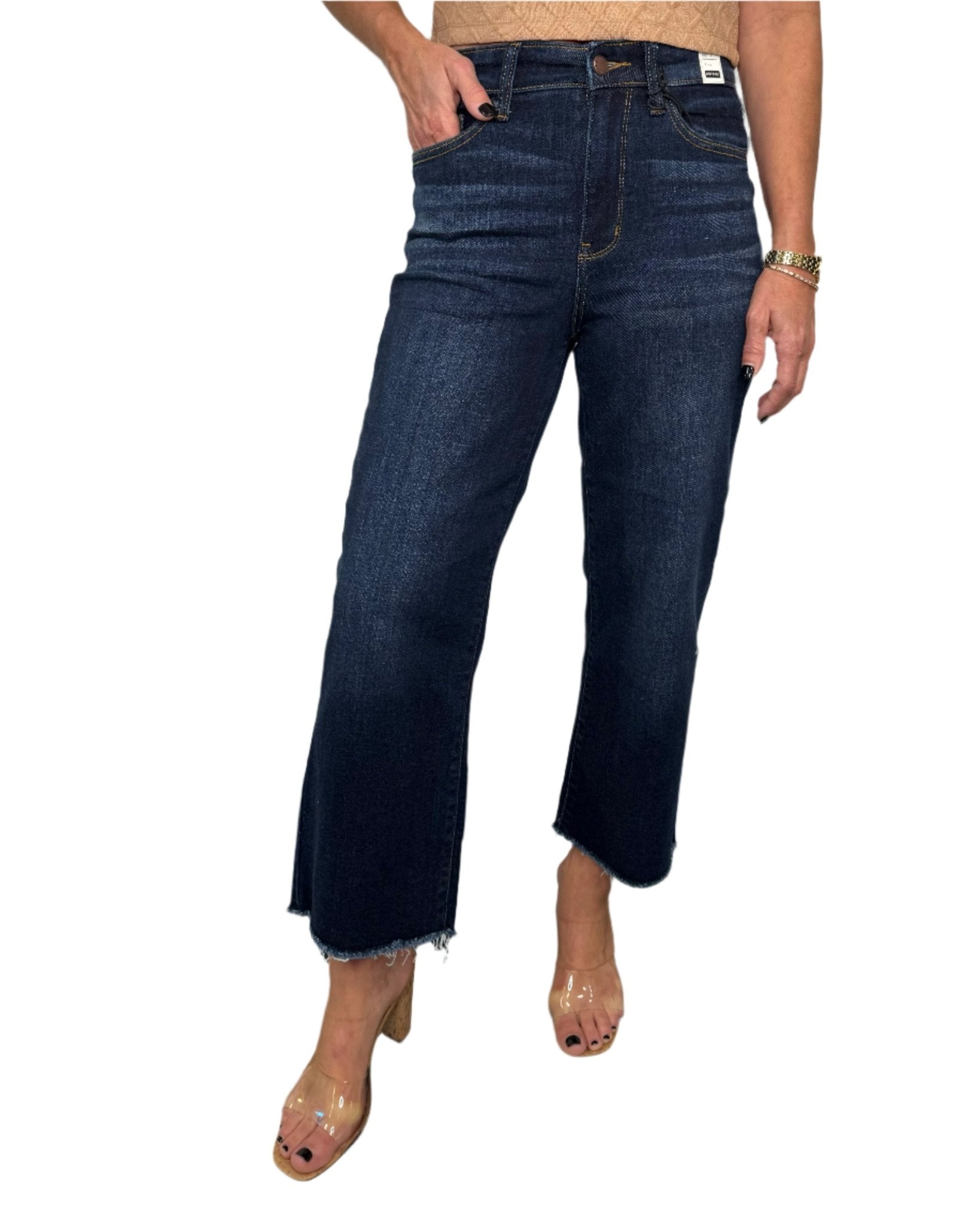 Judy Blue Athena High Waste Cropped Wide - Leg Jean - Jessi Jayne Boutique