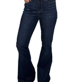 Judy Blue High Rise Raw Hem Dark Wash Flare Jean (Tall) - Jessi Jayne Boutique