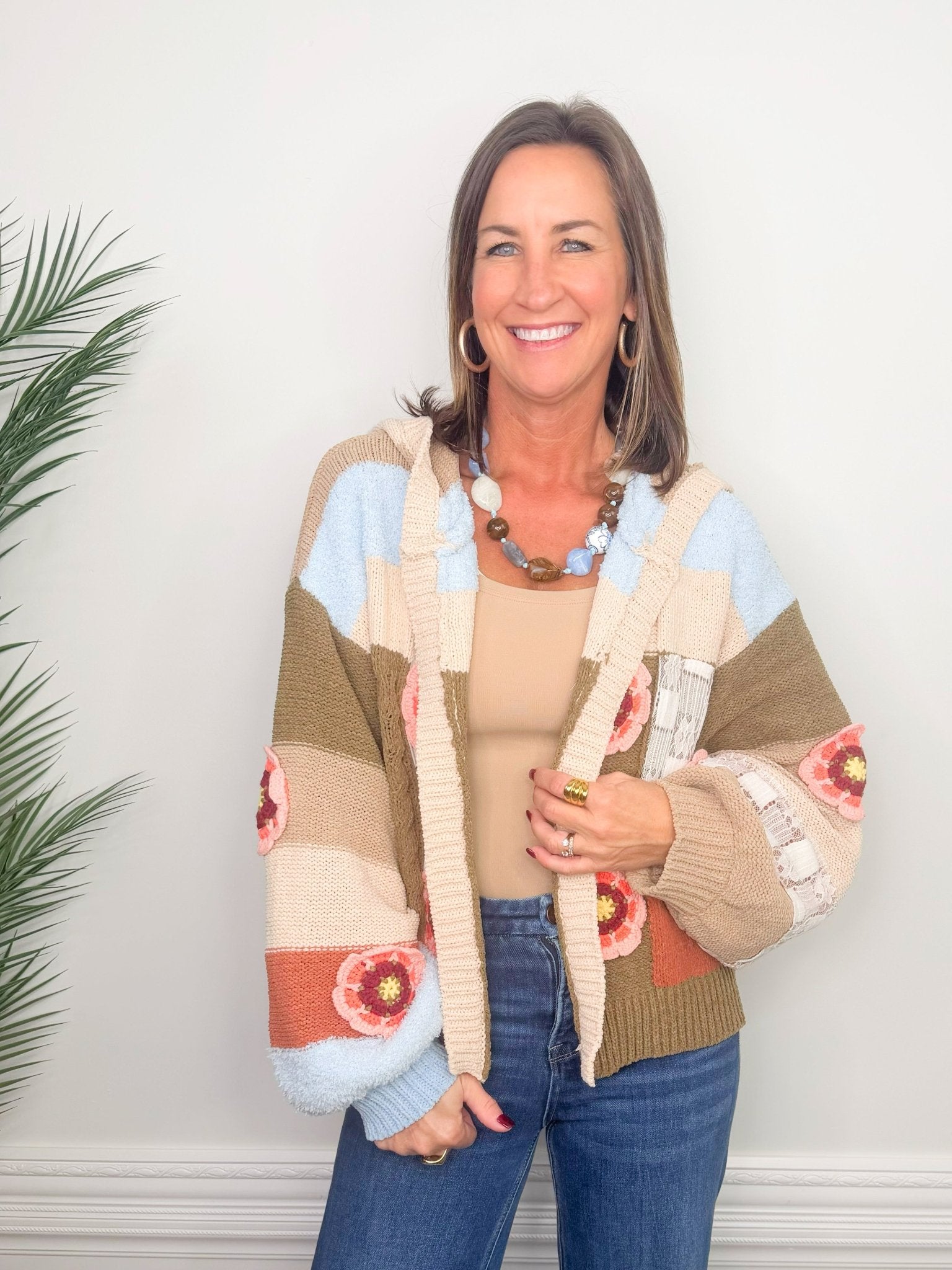 Wildflower Patch Olive Chenille Cardigan - Jessi Jayne Boutique