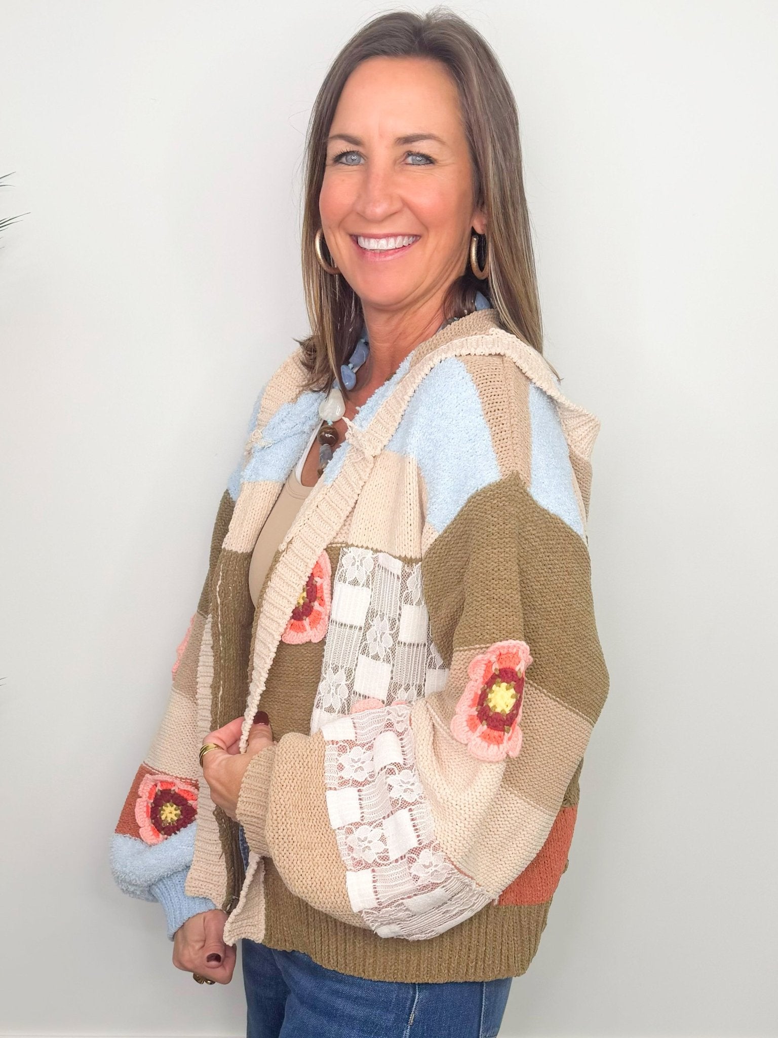 Wildflower Patch Olive Chenille Cardigan - Jessi Jayne Boutique