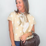 Golden Plume Feather Print Satin Scarf - Jessi Jayne Boutique