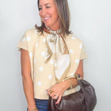 Golden Plume Feather Print Satin Scarf - Jessi Jayne Boutique