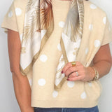 Golden Plume Feather Print Satin Scarf - Jessi Jayne Boutique