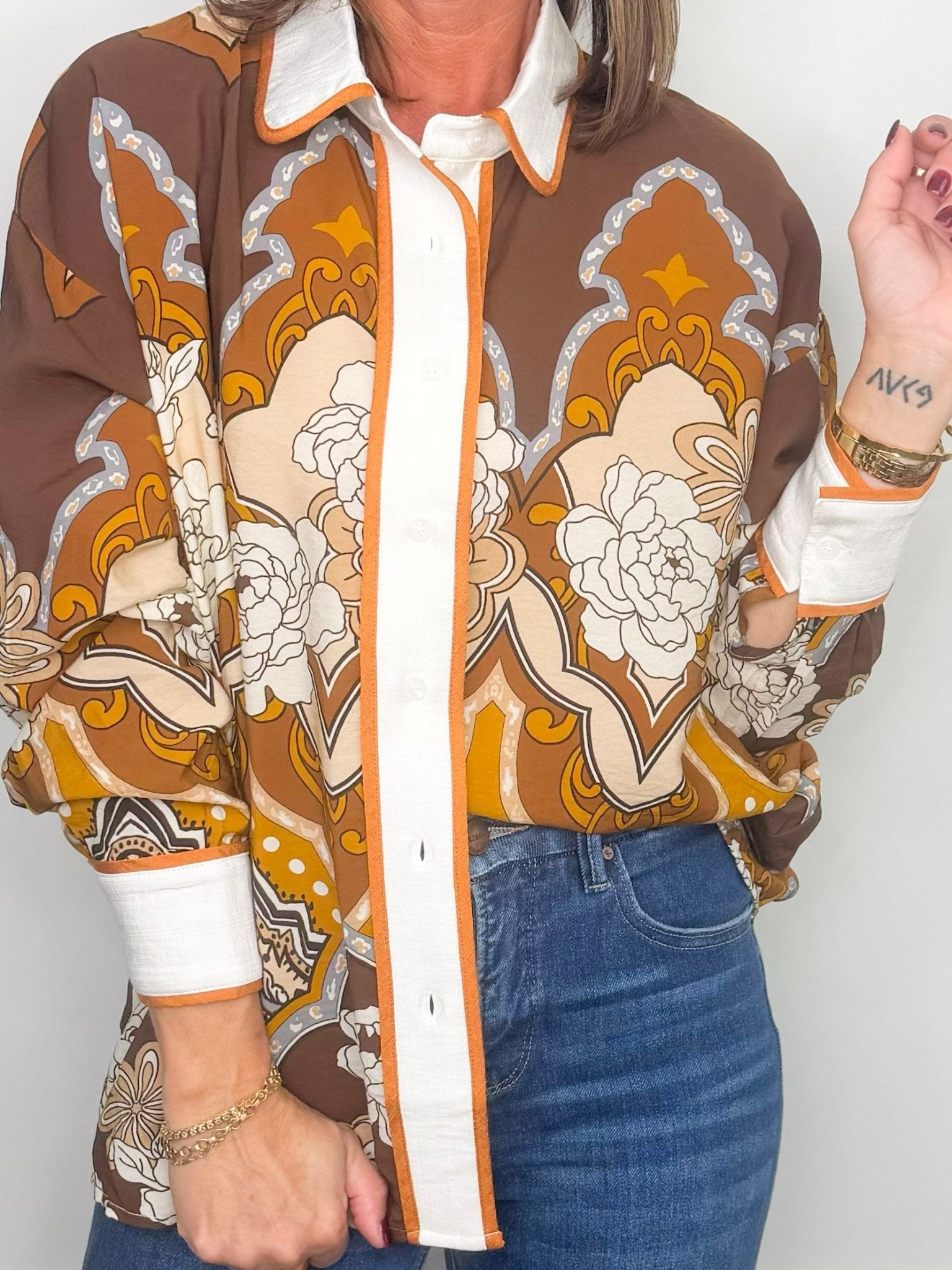 Canyon Rose Retro Blouse - Jessi Jayne Boutique