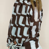Modern Mocha Geo Top - Jessi Jayne Boutique